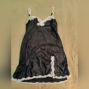 Victoria's Secret Black and White Lace Chemise